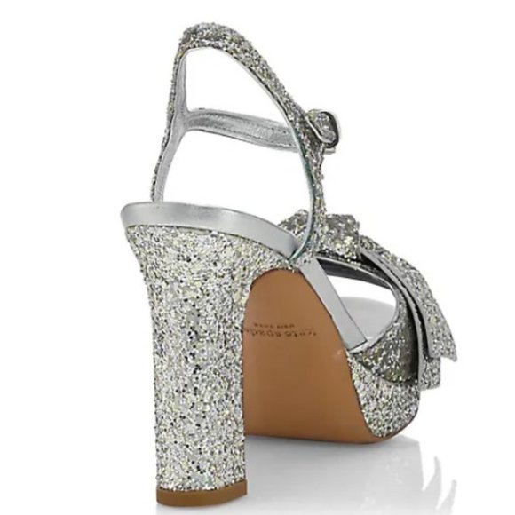 Kate Spade New York Miya Glitter Ankle Strap Silver Women's Shoes - Picture 3 of 12